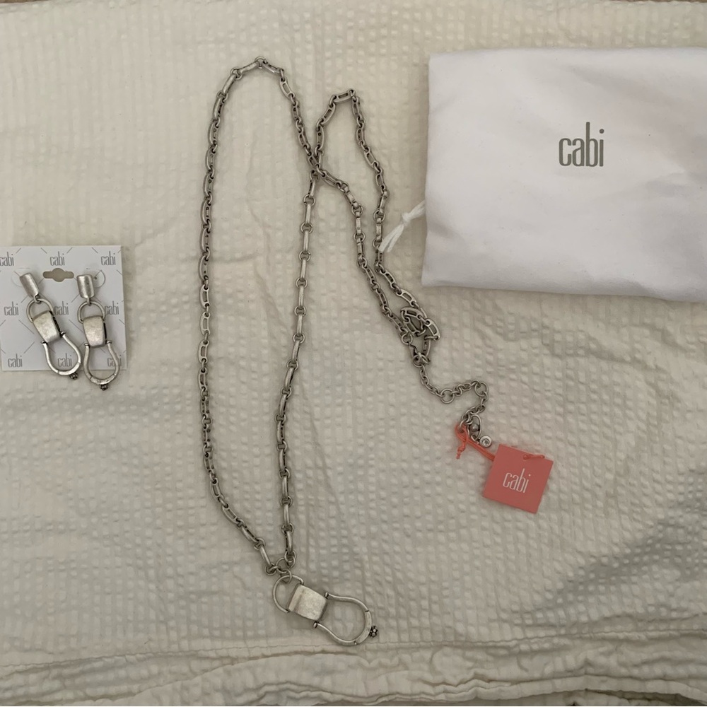 Cabi Stirrup Necklace And Earring Set NEW